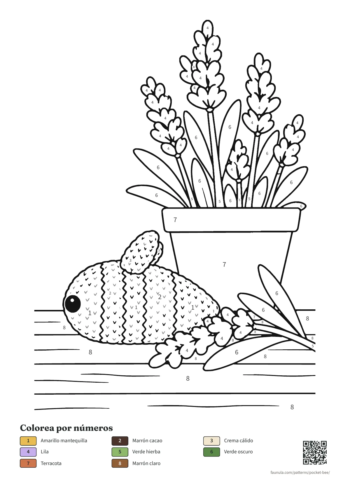 Dibujo de Abejita para colorear por números