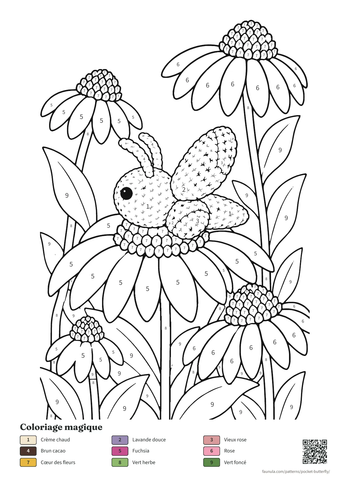 Page à colorier de « Papillon de poche »