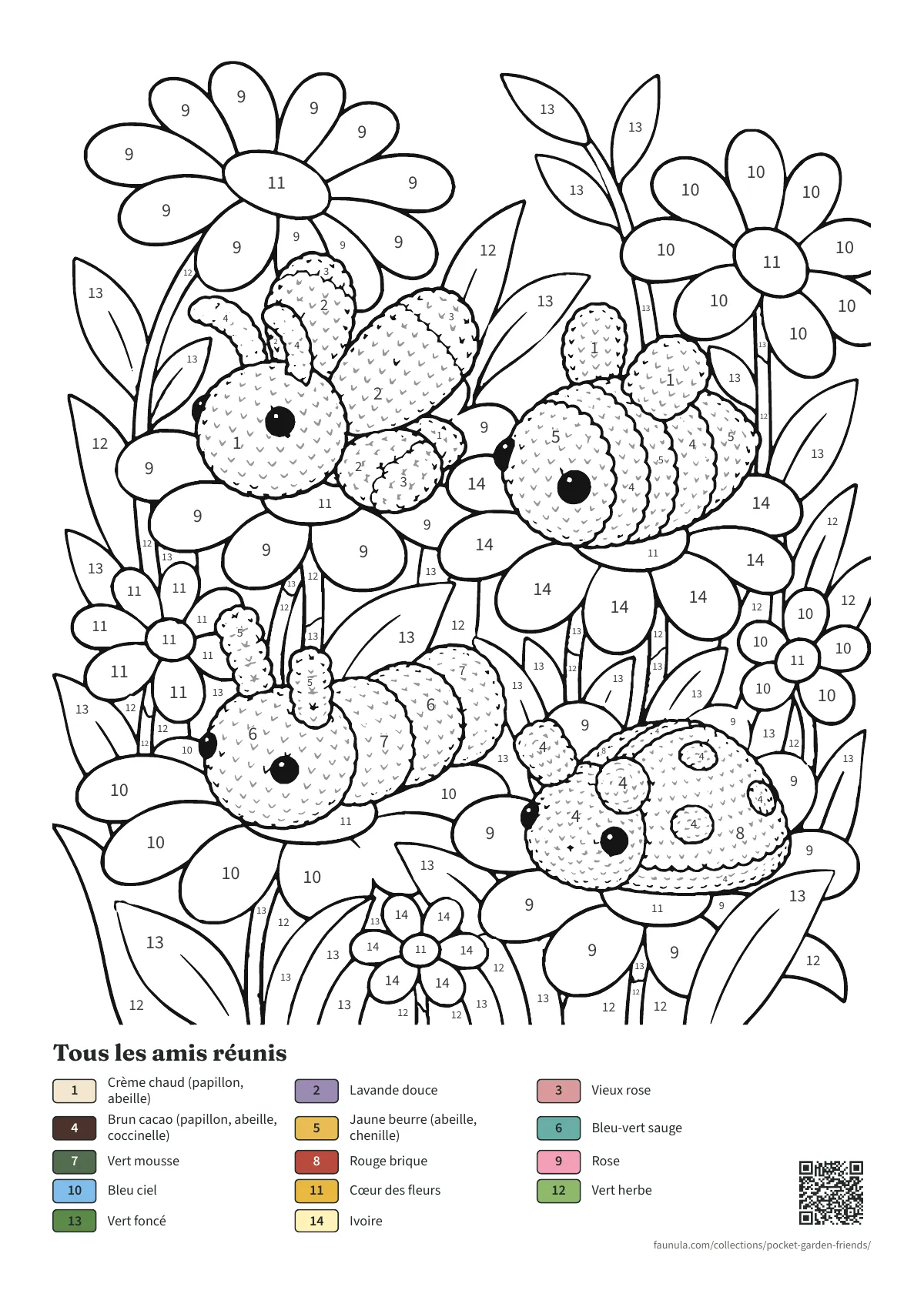 Page à colorier de « Pocket Garden Friends »