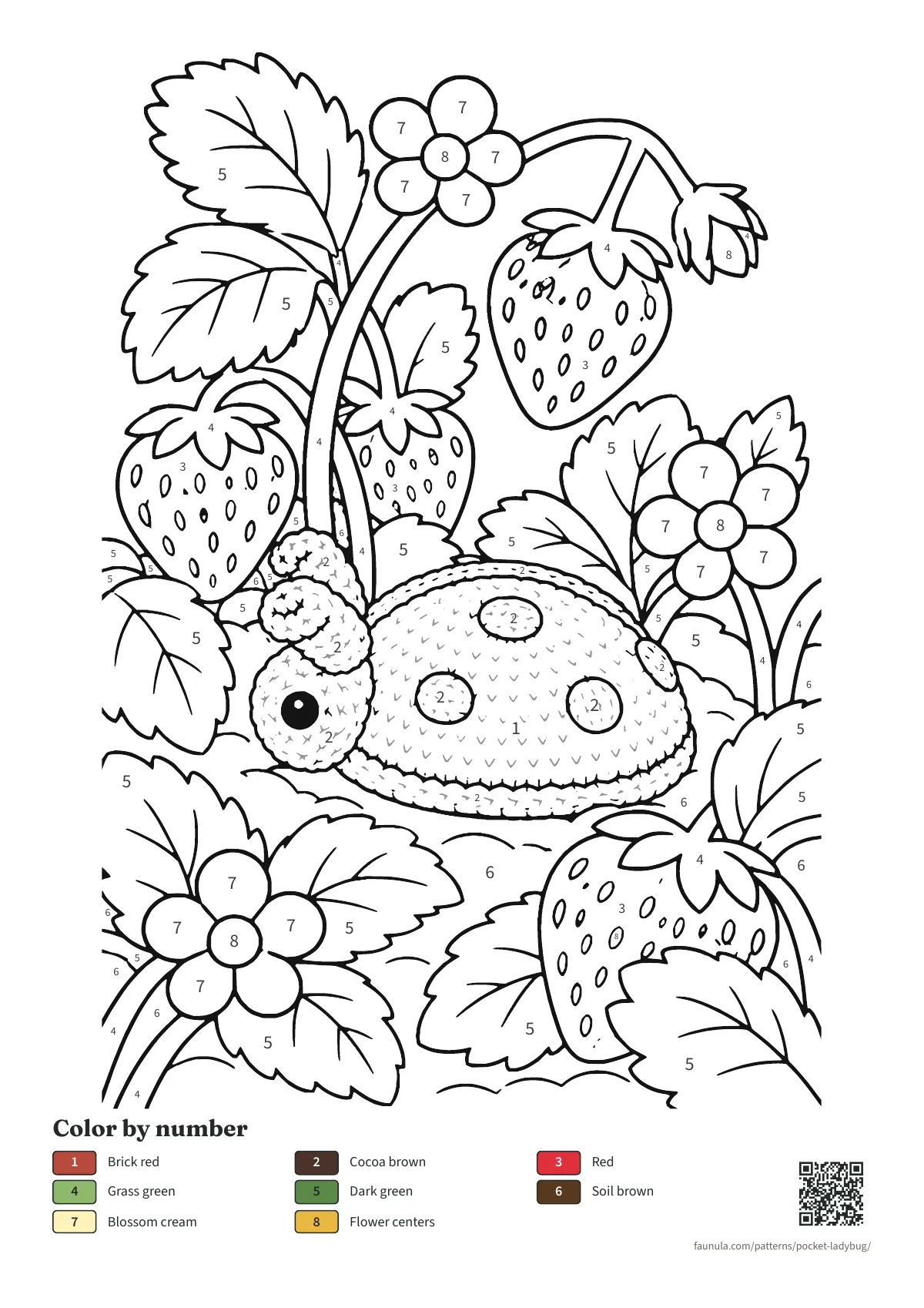 Pocket Ladybug coloring page to color by number